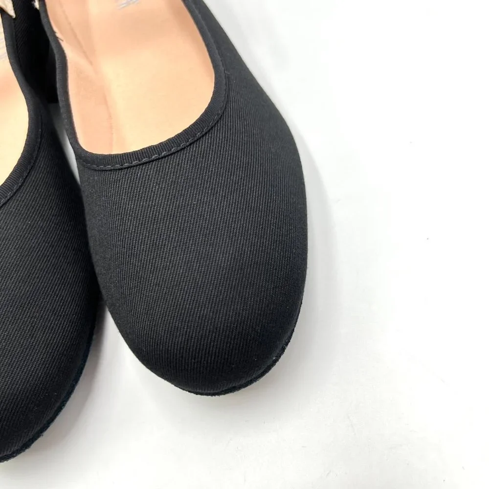 Bloch Womens Size 7.5 S0326L Accent Black Canvas Dance‎ Heels Shoes